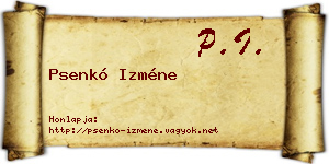 Psenkó Izméne névjegykártya